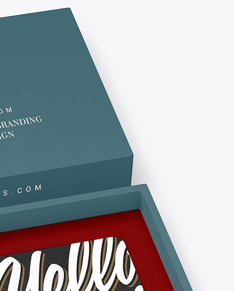 Textured Gift Card in a Box Mockup PSD #7