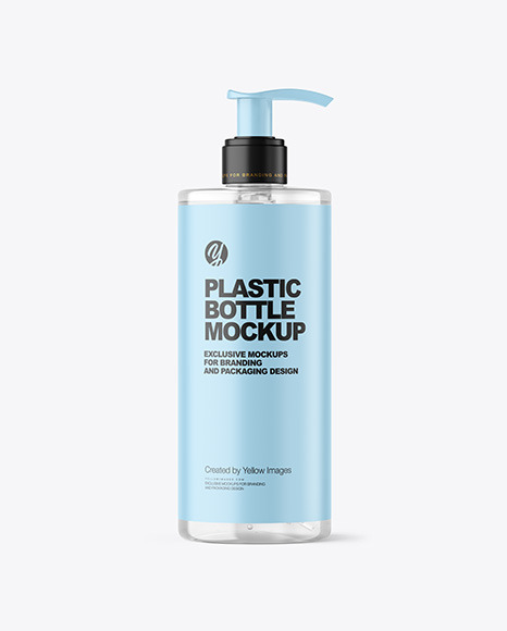 Clear Cosmetic Bottle with Pump Mockup PSD #2