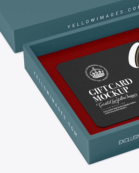 Textured Gift Card in a Box Mockup PSD #2