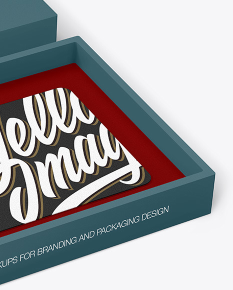 Textured Gift Card in a Box Mockup PSD #1