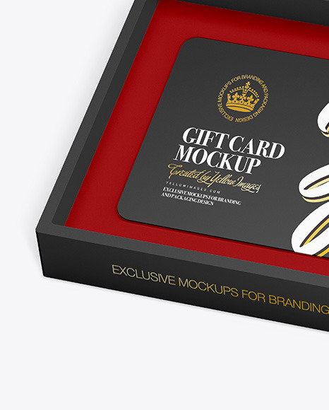 Gift Card in a Box Mockup PSD #1