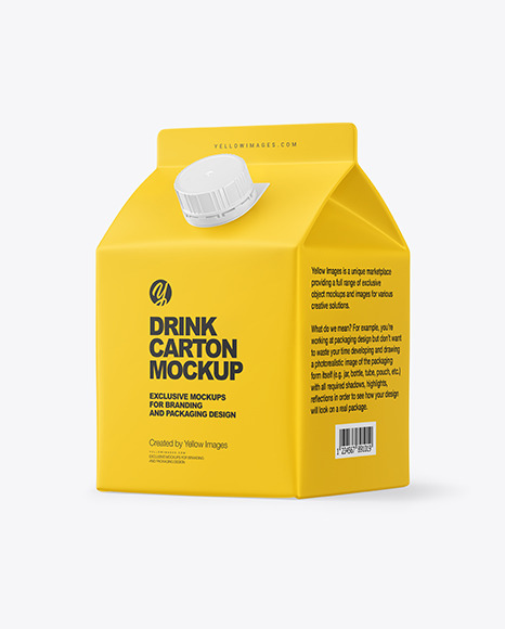 Matte Drink Carton with Screw Cap Mockup