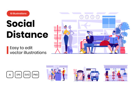 M317_ Social Distance Illustrations