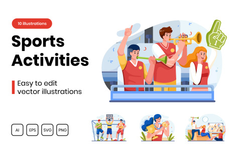M325_ Sports Activities Illustrations