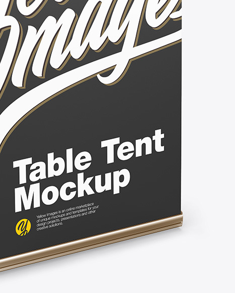 Metallic Table Tent Mockup banner 6309
