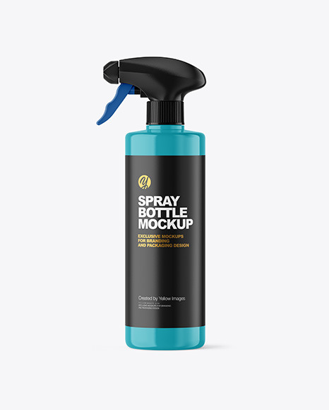 Glossy Spray Bottle Mockup PSD #2