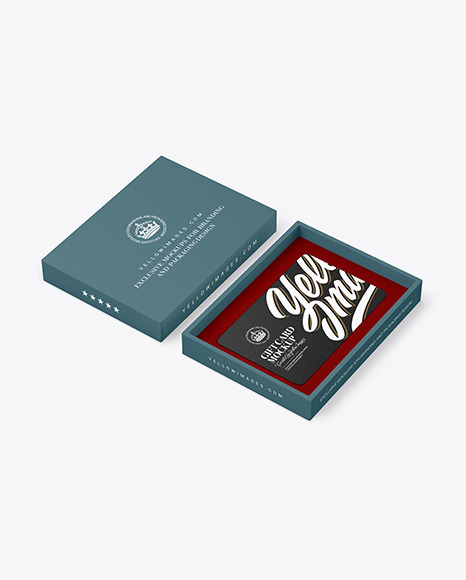 Textured Gift Card in a Box Mockup PSD #2