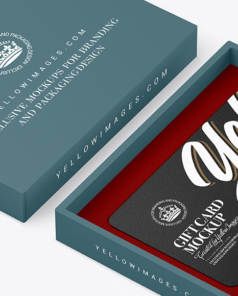 Textured Gift Card in a Box Mockup PSD #4