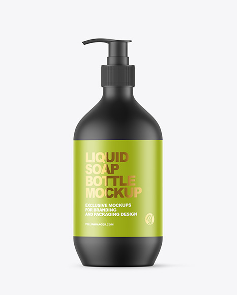 Matte Liquid Soap Bottle With Pump Mockup