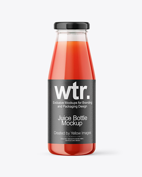 Tomato Juice Bottle Mockup PSD #2