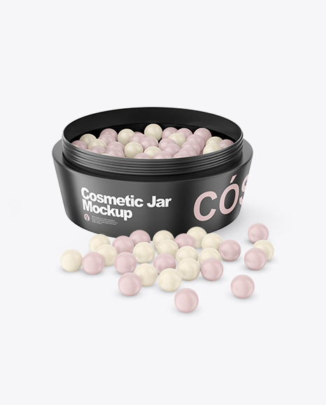 Jar with Powder Balls Mockup