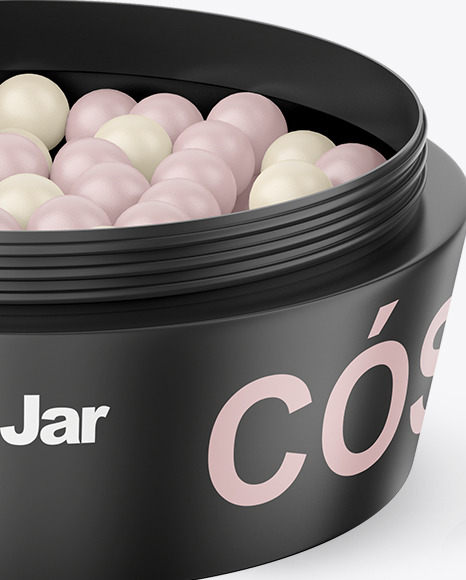 Cosmetic Jar with Powder Balls Mockup PSD #6