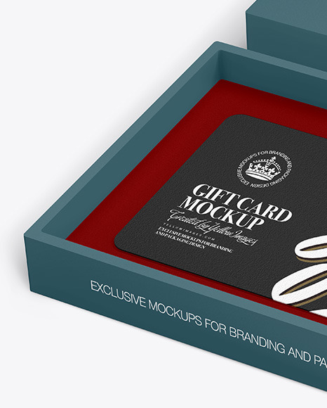 Textured Gift Card in a Box Mockup PSD #2