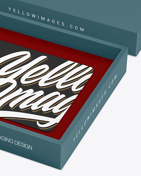 Textured Gift Card in a Box Mockup PSD #1