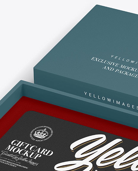 Textured Gift Card in a Box Mockup PSD #6