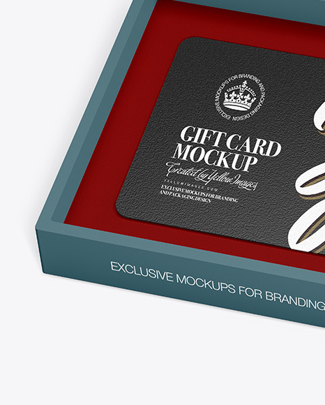 Textured Gift Card in a Box Mockup PSD #3