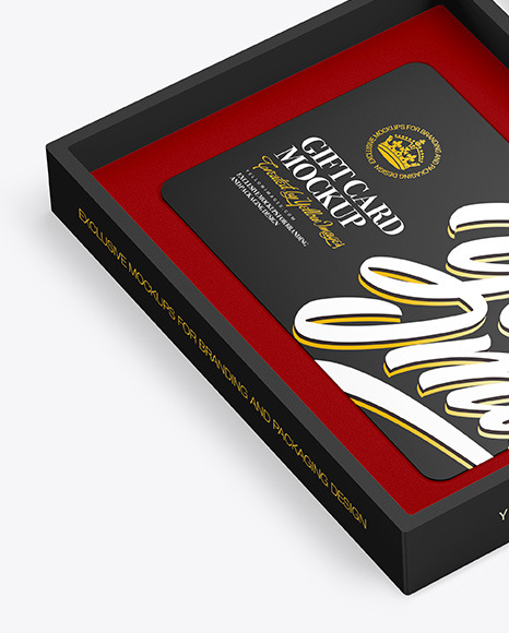 Gift Card in a Box Mockup PSD #1
