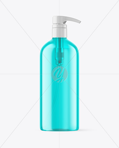 Color Bottle with Pump Mockup PSD #3