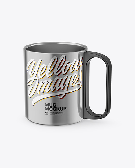 Glossy Metallic Mug Mockup PSD #2