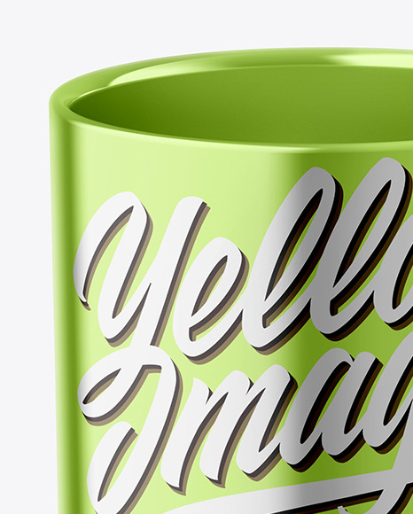 Glossy Metallic Mug Mockup PSD #1