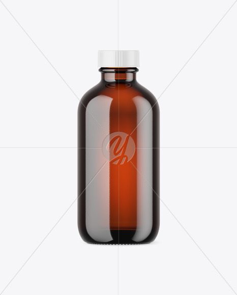 Amber Glass Bottle Mockup PSD #3