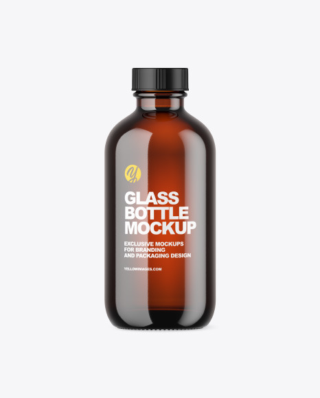 Amber Glass Bottle Mockup