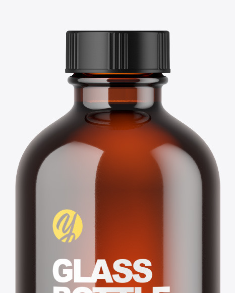 Amber Glass Bottle Mockup PSD #2