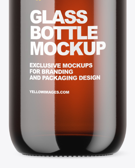 Amber Glass Bottle Mockup PSD #1