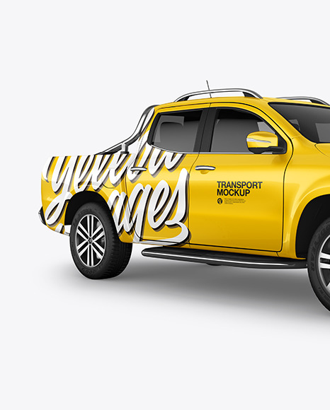 Luxury Pickup Truck Mockup   Half Side View PSD #2