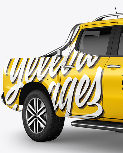 Luxury Pickup Truck Mockup   Half Side View PSD #1