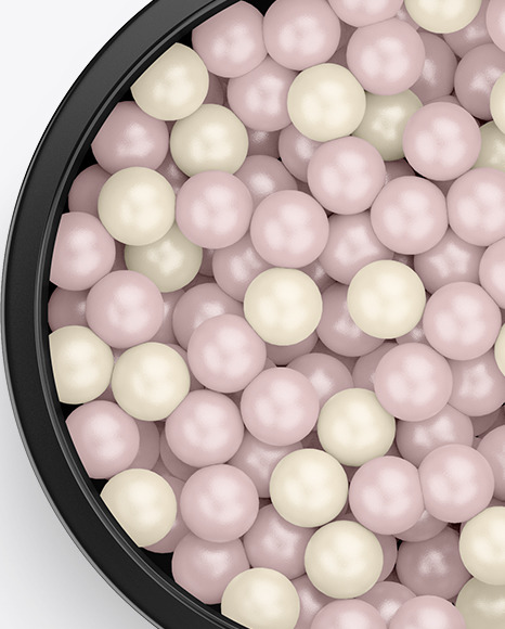 Cosmetic Jar with Powder Balls Mockup PSD #3