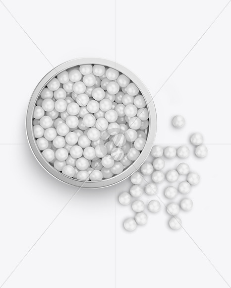 Metallic Jar with Powder Balls Mockup PSD #3