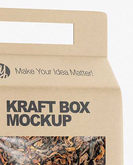 Kraft Box with Tea Mockup PSD #1