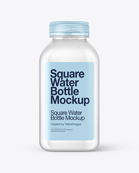 Square Water Bottle Mockup PSD #2