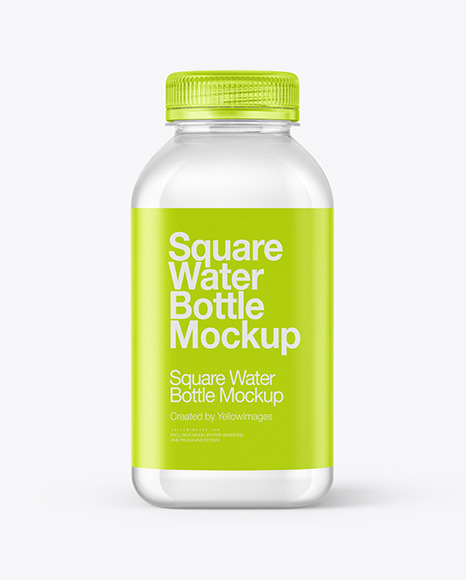 Square Water Bottle Mockup PSD #1