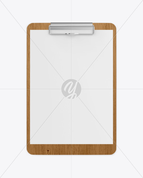Wooden Clipboard W  A4 Paper Mockup PSD #3