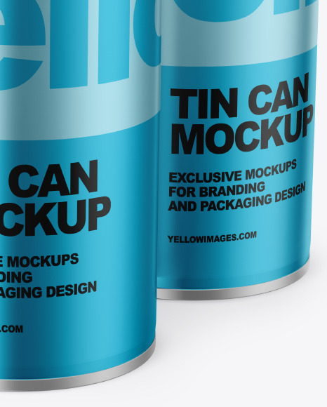 Three Metallic Tin Cans Mockup Three Metallic Tin Cans Mockup