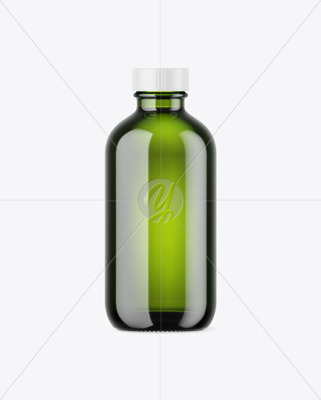 Green Glass Bottle Mockup PSD #1