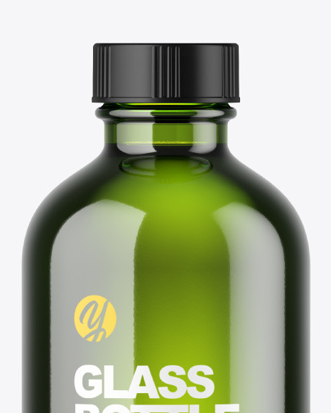 Green Glass Bottle Mockup PSD #3