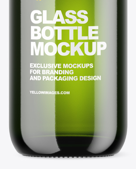 Green Glass Bottle Mockup PSD #4