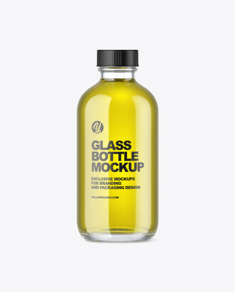 Clear Glass Oil Bottle Mockup