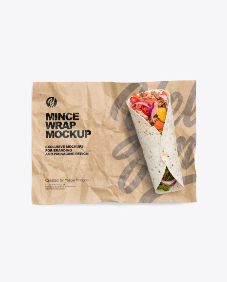 Paper Wrapper With Mince Wrap Mockup PSD #2