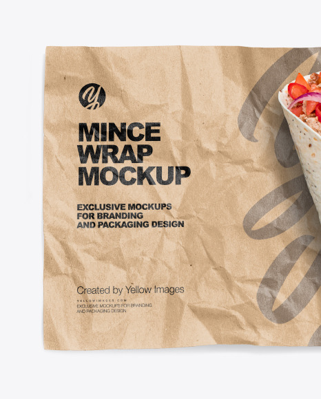 Paper Wrapper With Mince Wrap Mockup PSD #3