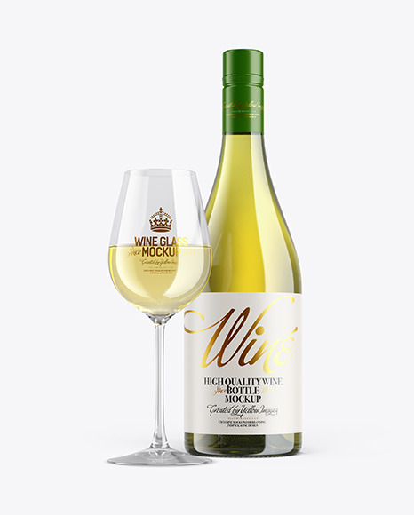 Wine Bottle With Glass