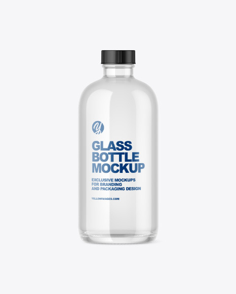 Clear Glass Bottle Mockup PSD #2