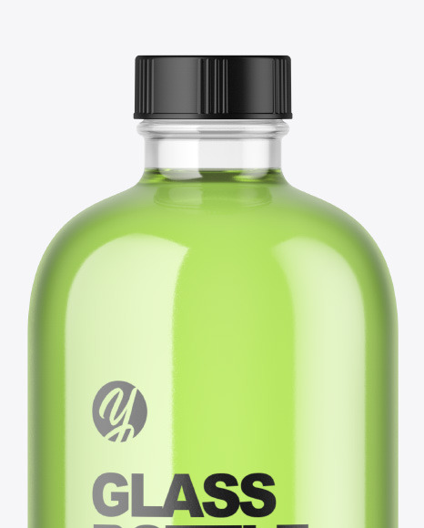 Clear Glass Bottle Mockup PSD #2