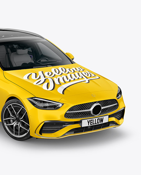 Station Wagon Mockup - Half Side View