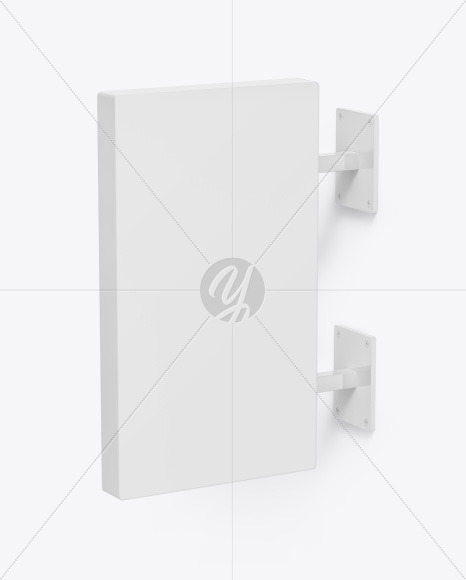 Plastic Rectangular Signboard Mockup PSD #3