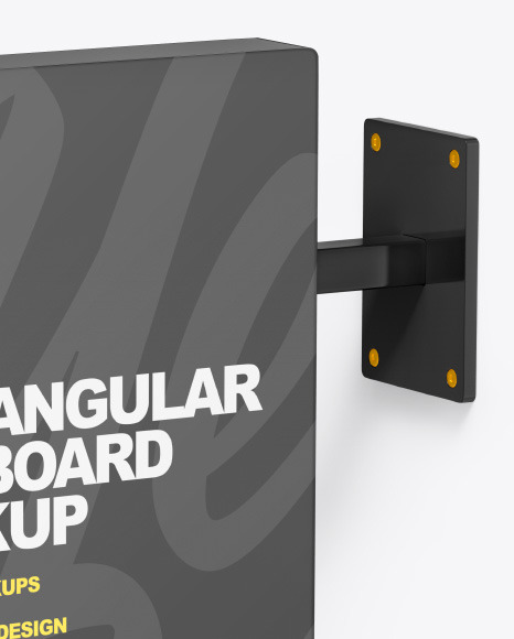 Plastic Rectangular Signboard Mockup PSD #2