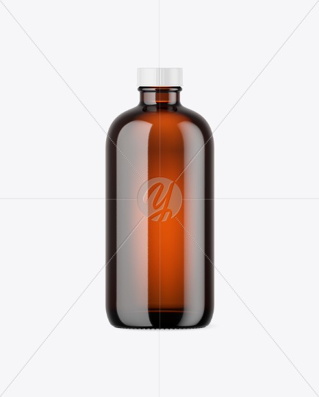 Amber Glass Bottle Mockup PSD #3